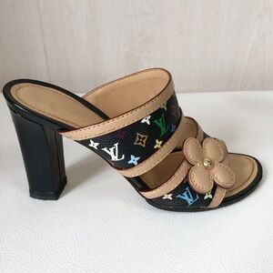 Louis Vuitton Multicolor Murakami Noir Sandal Heels